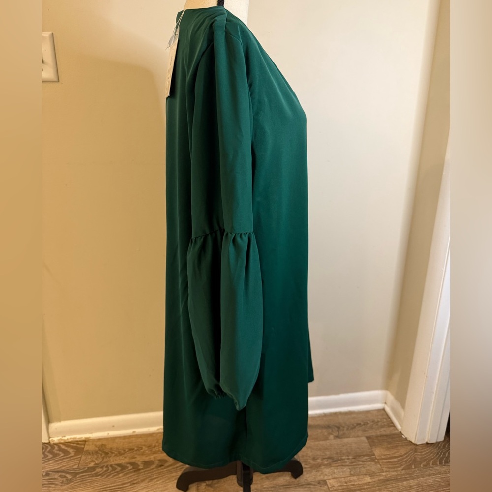 BELONGSCI deep green midi dress SZ XL - Picture 2 of 15